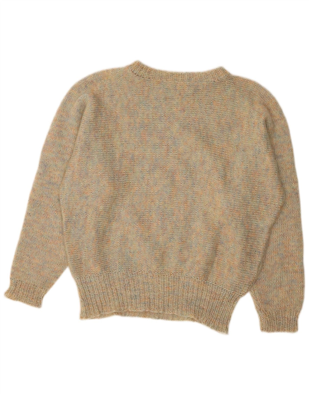 VINTAGE Damen-Pullover mit U-Boot-Ausschnitt, Gr. 14, groß, mehrfarbig gefleckt