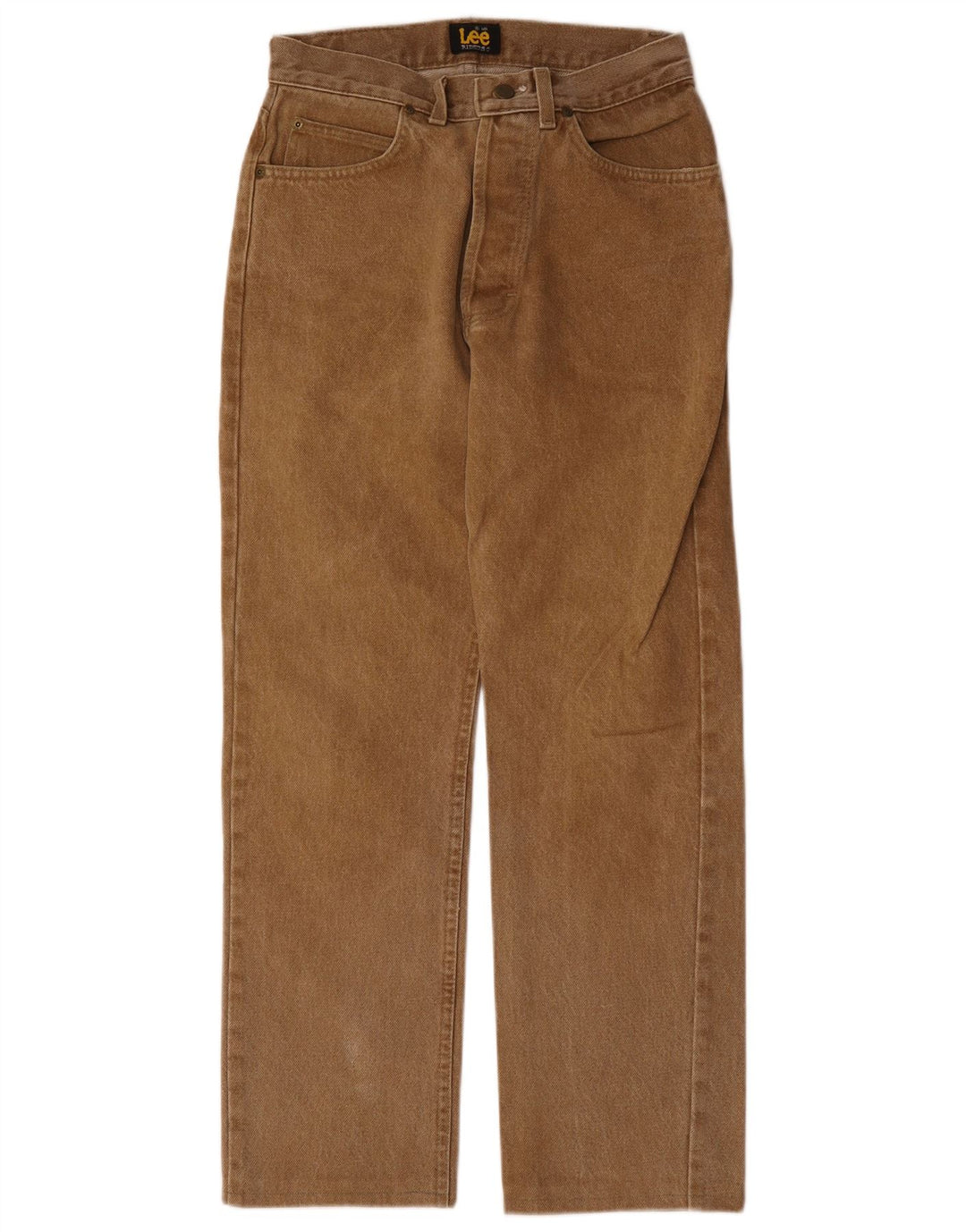 Lee Damen Straight Jeans W29 L28 Beige Baumwolle