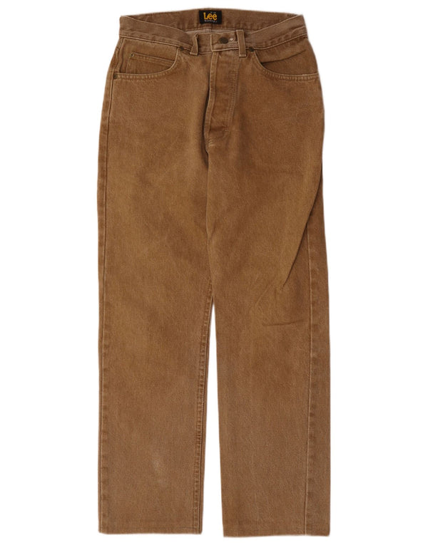 Lee Damen Straight Jeans W29 L28 Beige Baumwolle