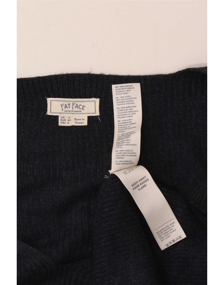 Fat Face Damen-Pullover, übergroß, V-Ausschnitt, Gr. 12, mittleres Marineblau