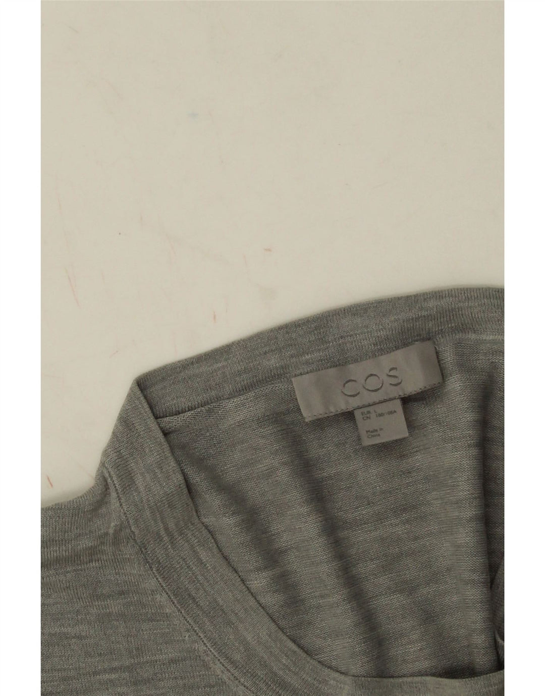 Cos Herren-T-Shirt-Oberteil, groß, grau gesprenkelte Baumwolle