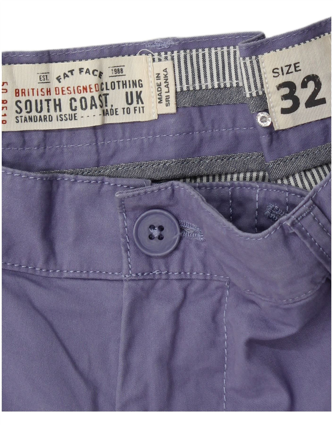 FAT FACE Herren Chino-Shorts W32 Mittelviolette Baumwolle