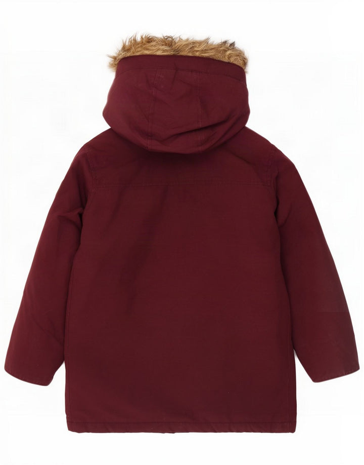 Gap Parka-Jacke mit Kapuze für Jungen, 8–9 Jahre, mittleres Burgunderrot, Polyester
