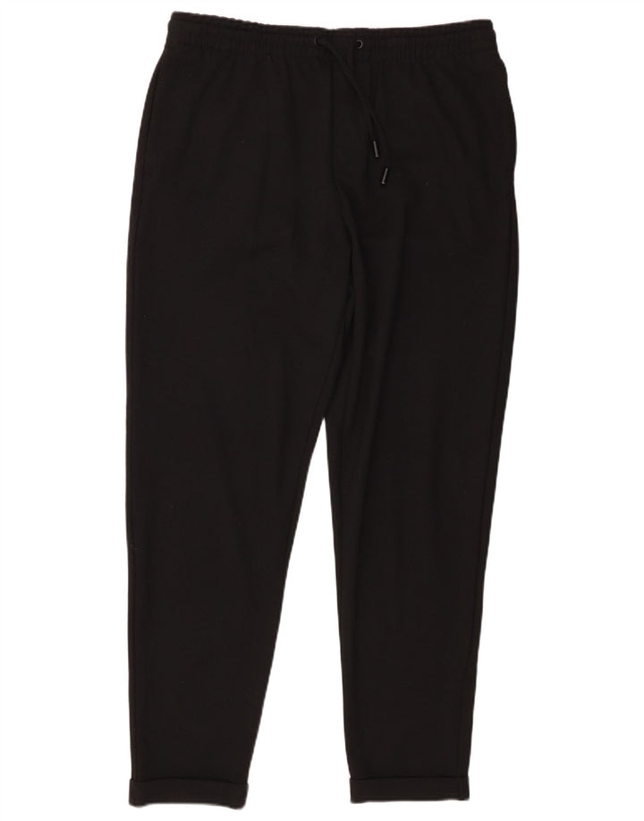 Zara Damen Tapered Freizeithose, Größe L, W32, L28, Schwarz, Polyester