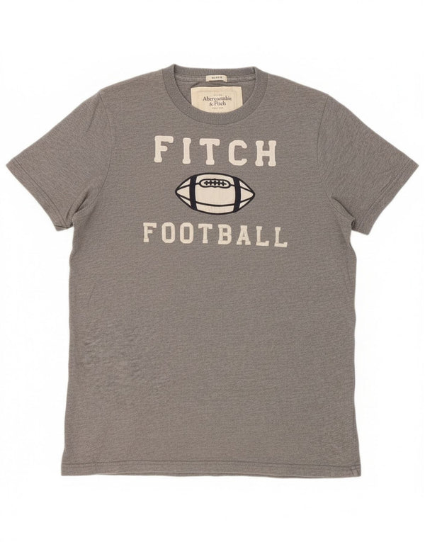 Abercrombie & Fitch Mens Muscle Graphic T-Shirt Top Medium Grey Cotton