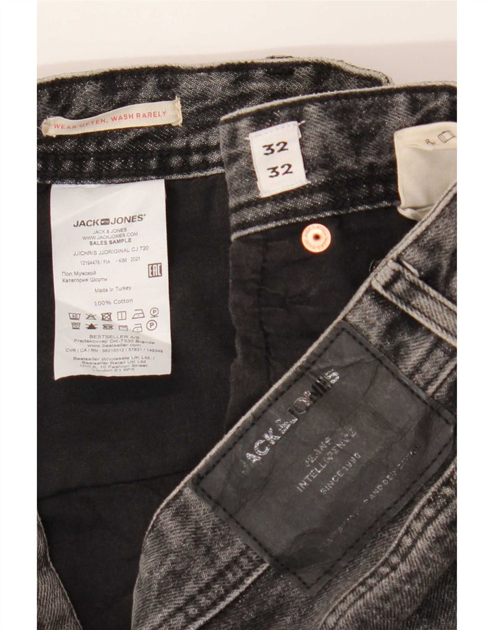 Jack & Jones Herren Straight Jeans W32 L32 Graue Baumwolle