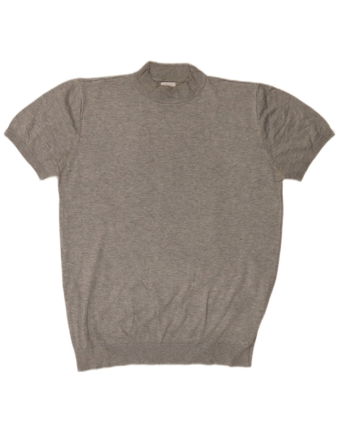 ZARA Damen Pullover mit kurzen Ärmeln und Rollkragen, Gr. 16, Grau