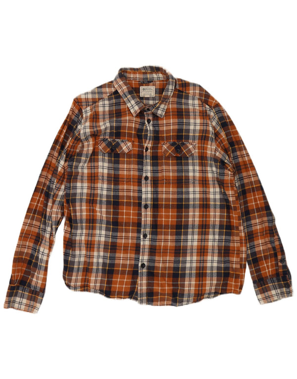 Mountain Warehouse Herren-Flanellhemd mit normaler Passform, 3XL, braun, kariert, Baumwolle