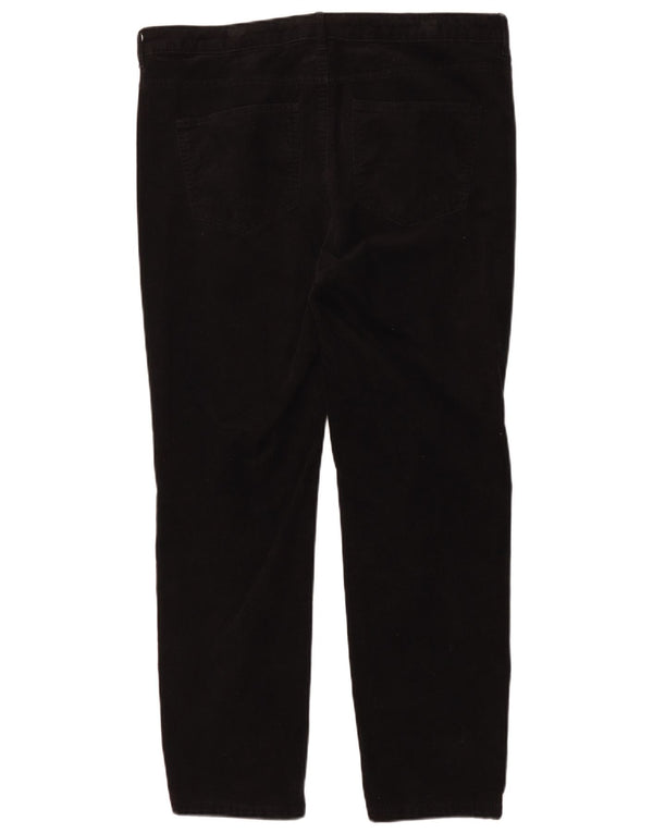 Marks & Spencer Womens Slim Corduroy Trousers UK 18 XL W36 L28 Black Cotton