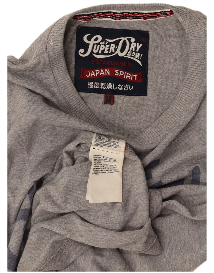 SUPERDRY Herren Grafik-T-Shirt-Oberteil Mittelgraues Polyester