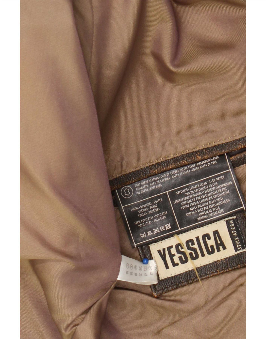 Yessica Damen Slim Lederjacke UK 20 2XL Braunes Leder