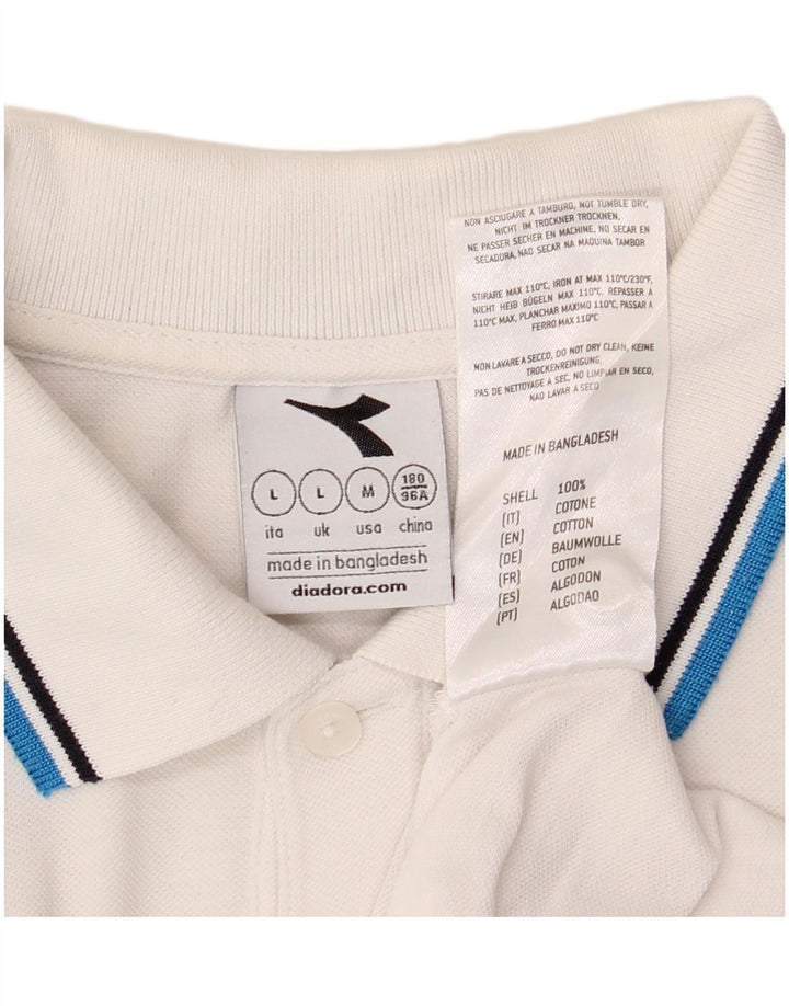 Diadora Herren-Poloshirt, große weiße Baumwolle