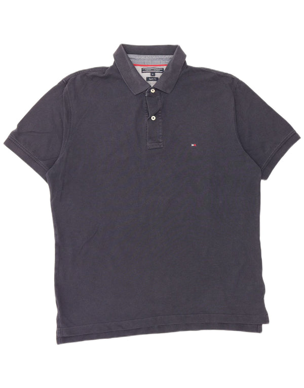 TOMMY HILFIGER Herren Regular Fit Poloshirt XL Marineblau Baumwolle