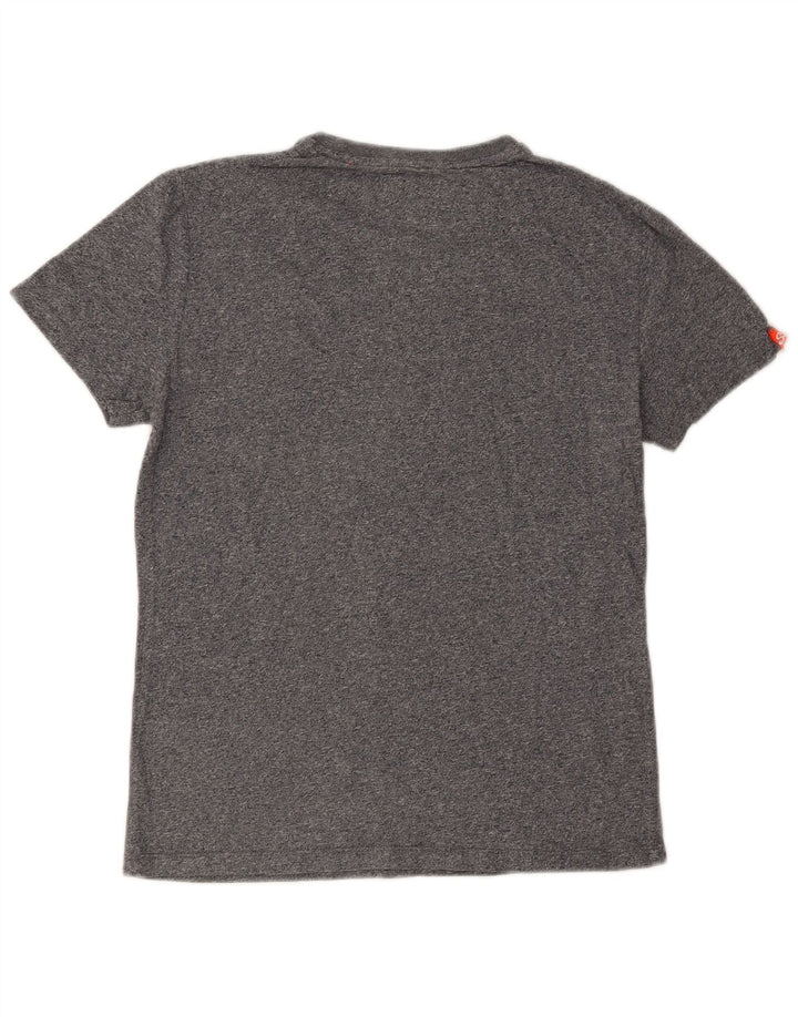 Superdry T-Shirt-Oberteil für Herren, Größe S, grau gefleckte Baumwolle