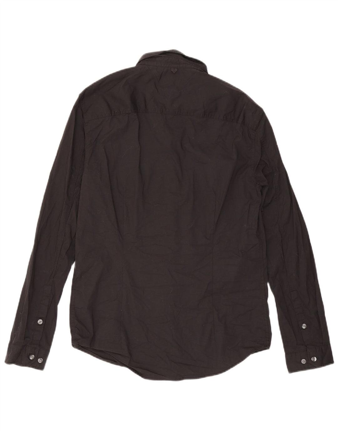 Tommy Hilfiger Herren-Slim-Fit-Hemd, groß, aus schwarzer Baumwolle