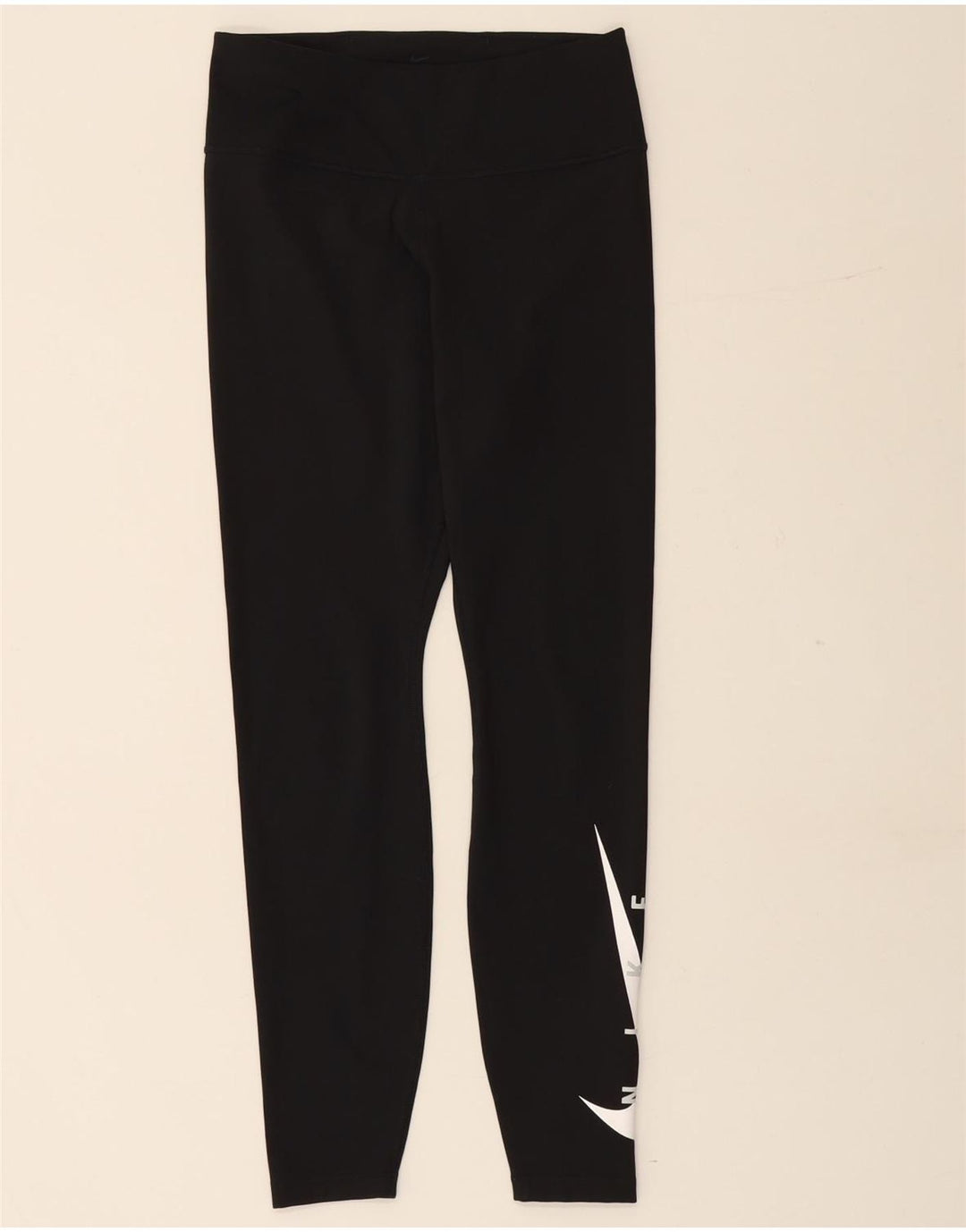 NIKE Damen Dri Fit Graphic Leggings UK 12 Medium Schwarz