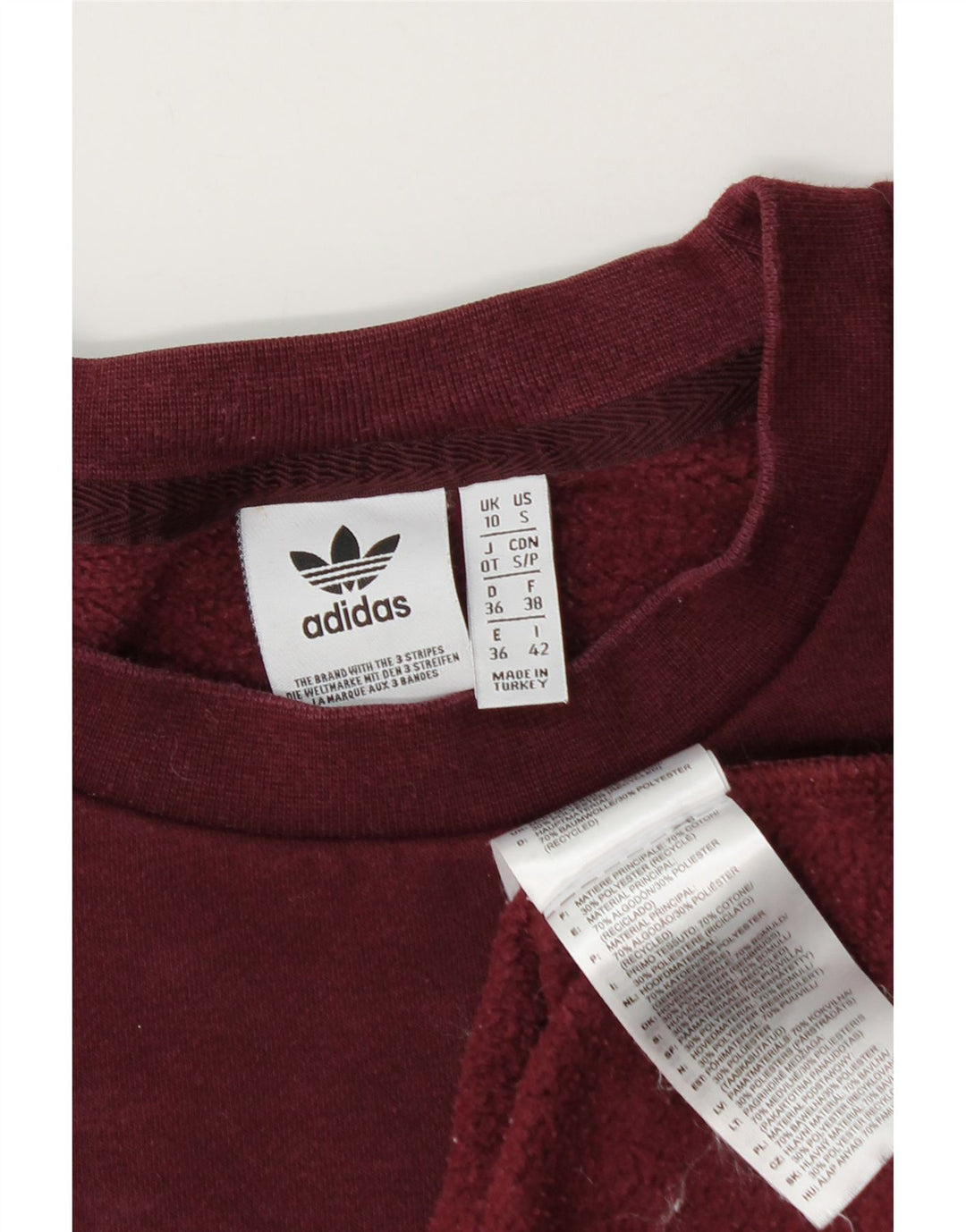 Adidas Damen-Sweatshirt in Übergröße, Gr. 10, Größe S, Burgunderrot, Baumwolle