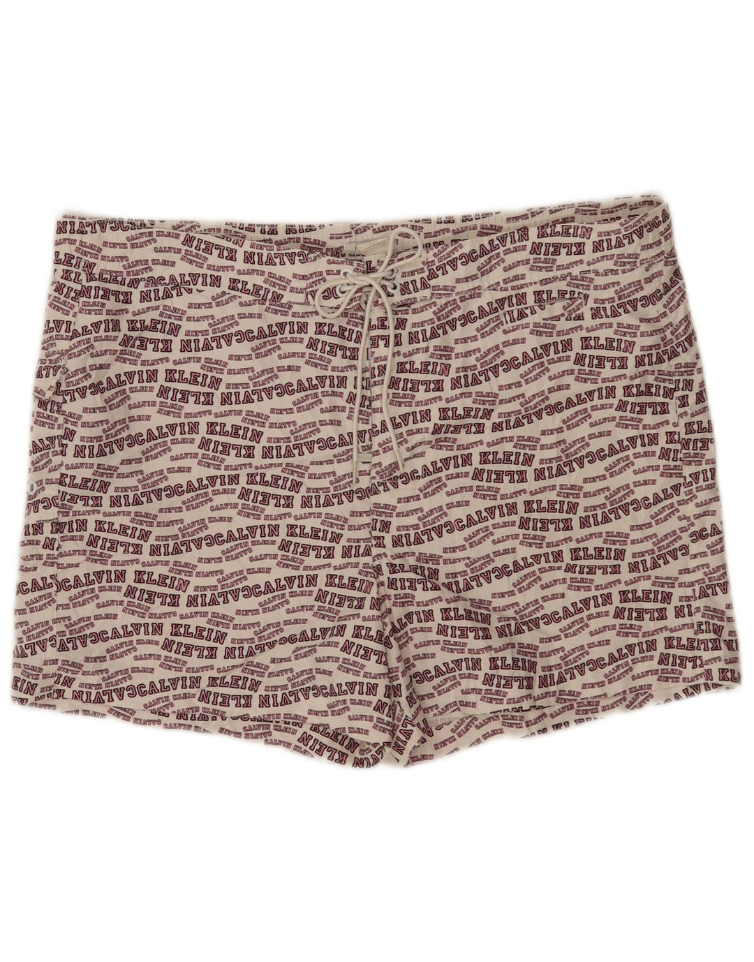 Calvin Klein Herren-Badeshorts mit Grafik, groß, cremefarbenes Polyester