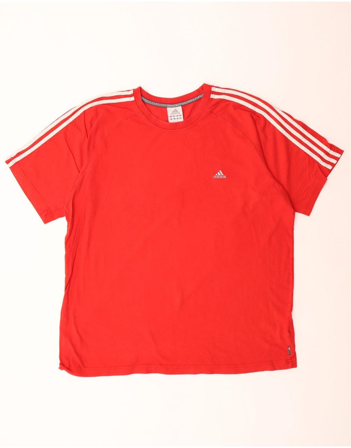 Adidas Herren T-Shirt Top 2XL Rot Baumwolle