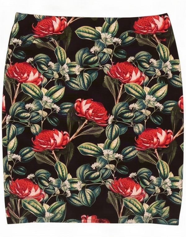 Zara Womens Pencil Skirt Large W30 Black Floral