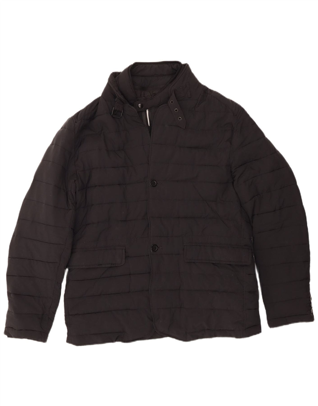 Zara Herren Wattierte Jacke UK 40 Large Schwarz Polyester