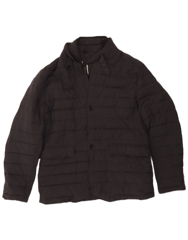 Zara Herren Wattierte Jacke UK 40 Large Schwarz Polyester