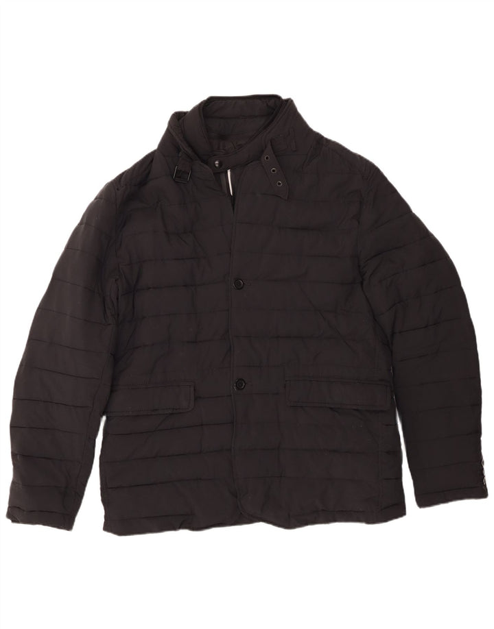 Zara Herren Wattierte Jacke UK 40 Large Schwarz Polyester