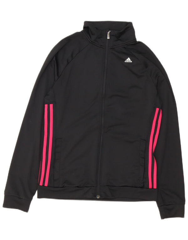Adidas Damen Climalite Übergroße Trainingsanzug-Oberjacke UK 8/10 Small Schwarz