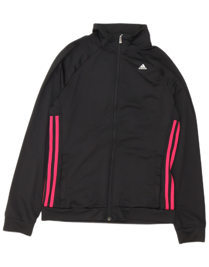 Adidas Damen Climalite Übergroße Trainingsanzug-Oberjacke UK 8/10 Small Schwarz