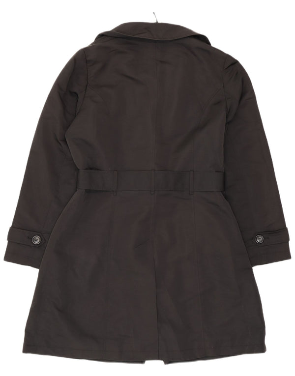 Marks & Spencer Damen Trenchcoat UK 14 Large Schwarz Polyester