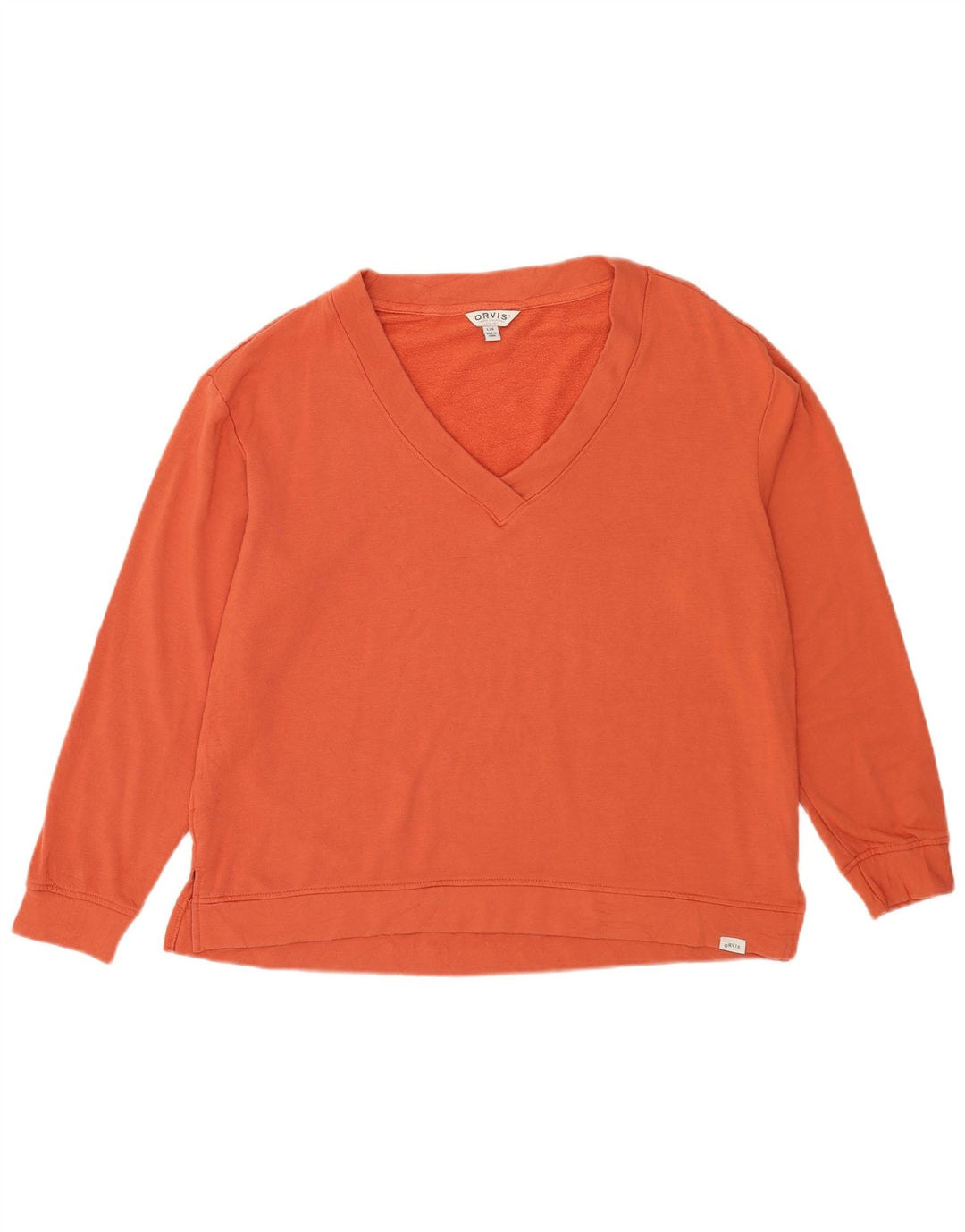 Orvis übergroßer Damen-Sweatshirt-Pullover, Gr. 42, Größe L, Orange, Modal