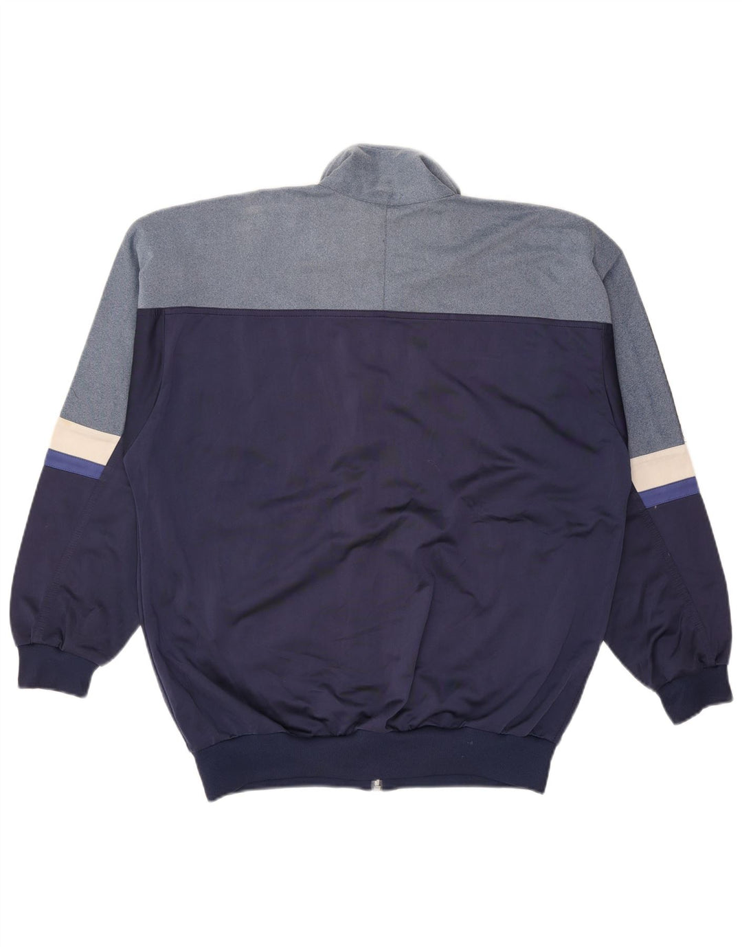 ASICS Herren-Trainingsanzug mit grafischem Oberteil, groß, Marineblau, Farbblock