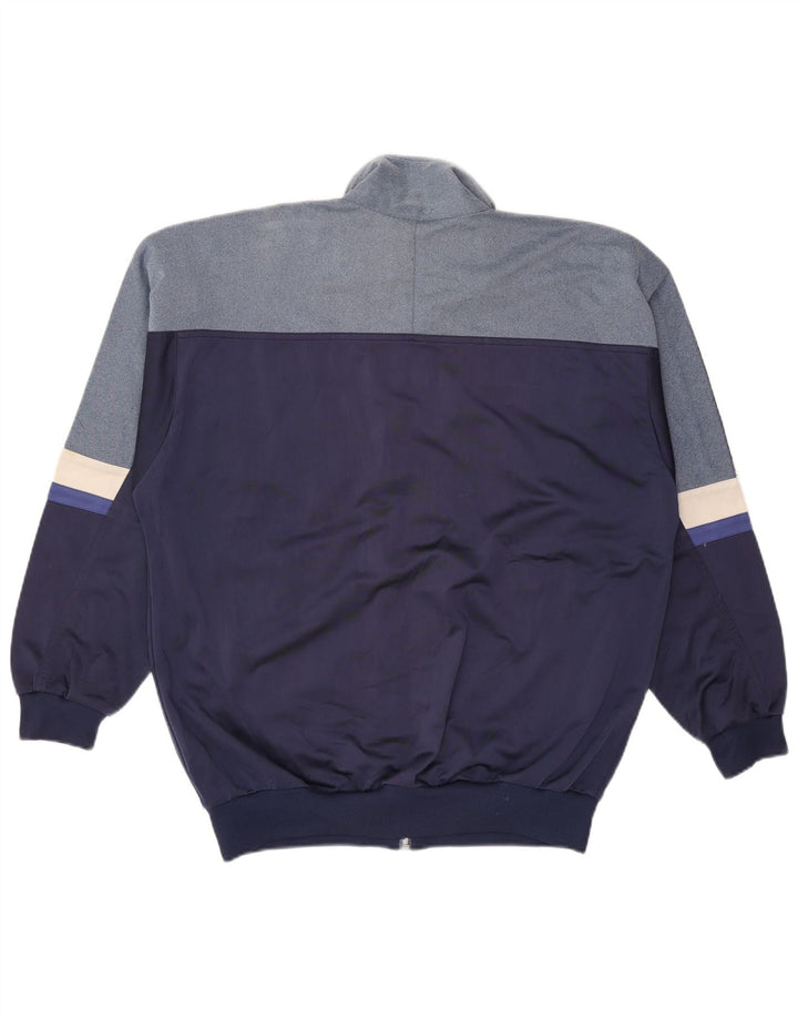 ASICS Herren-Trainingsanzug mit grafischem Oberteil, groß, Marineblau, Farbblock