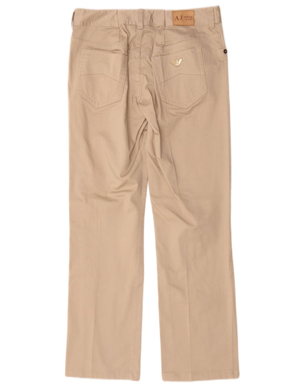 Armani Damen Gerade Freizeithose W30 L29 Beige Baumwolle