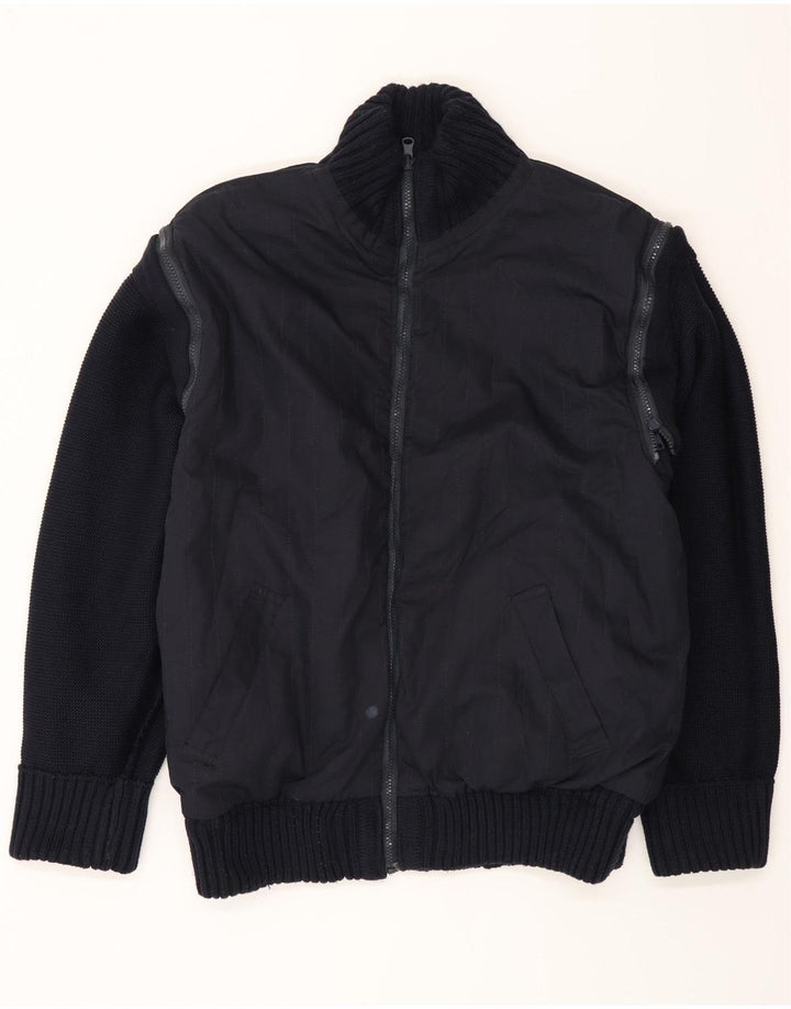 Paul & Shark Herren Strick-Grafik-Wendejacke UK 40 Large Marineblau