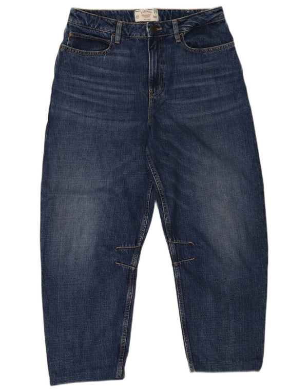 Fat Face Damen-Jeans mit hohem Bund, kurz geschnitten, W30, L24, Marineblau, Baumwolle