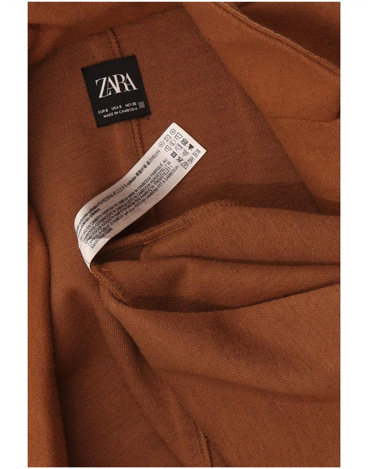 Zara Damen Mantel UK 10 Small Beige Polyester