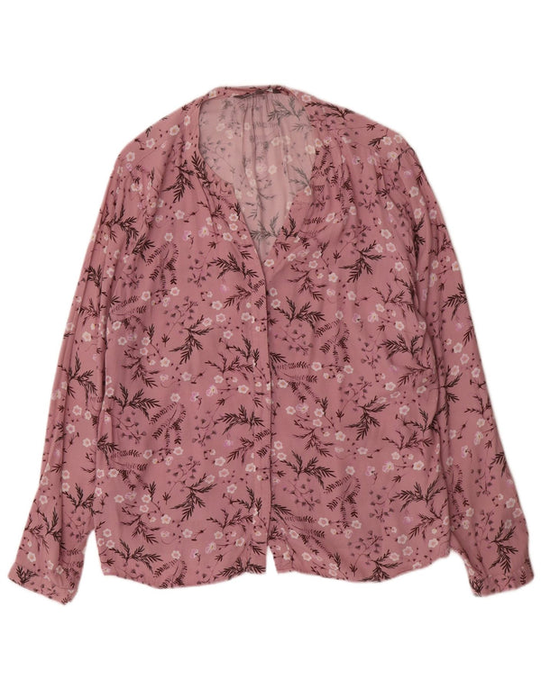 Laura Ashley Damen Hemdbluse UK 18 XL Rosa Blumenviskose