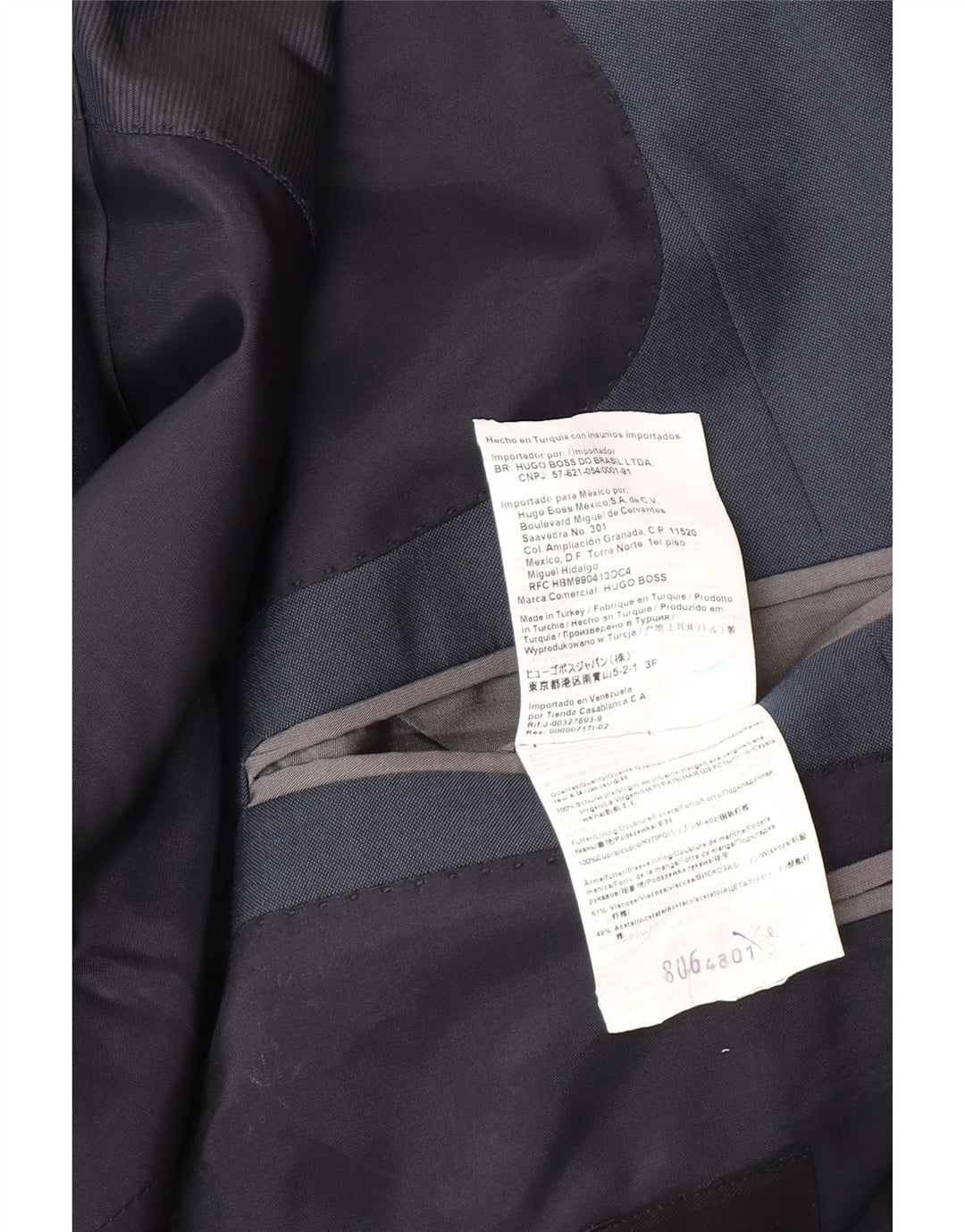 Hugo Boss Herren-Blazer mit 2 Knöpfen, IT 48, mittelmarineblaue Wolle