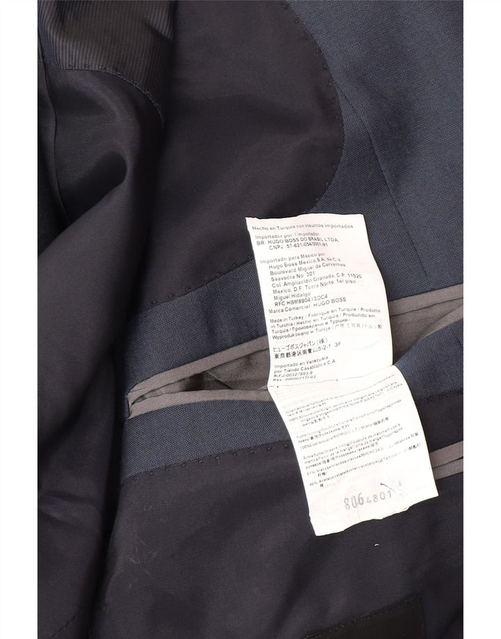 Hugo Boss Herren-Blazer mit 2 Knöpfen, IT 48, mittelmarineblaue Wolle