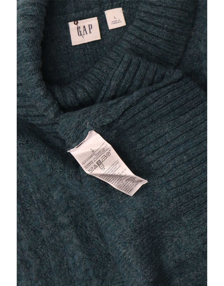 Gap Damen-Pullover mit Rollkragen, übergroß, Gr. 40, Größe L, grün, Acryl