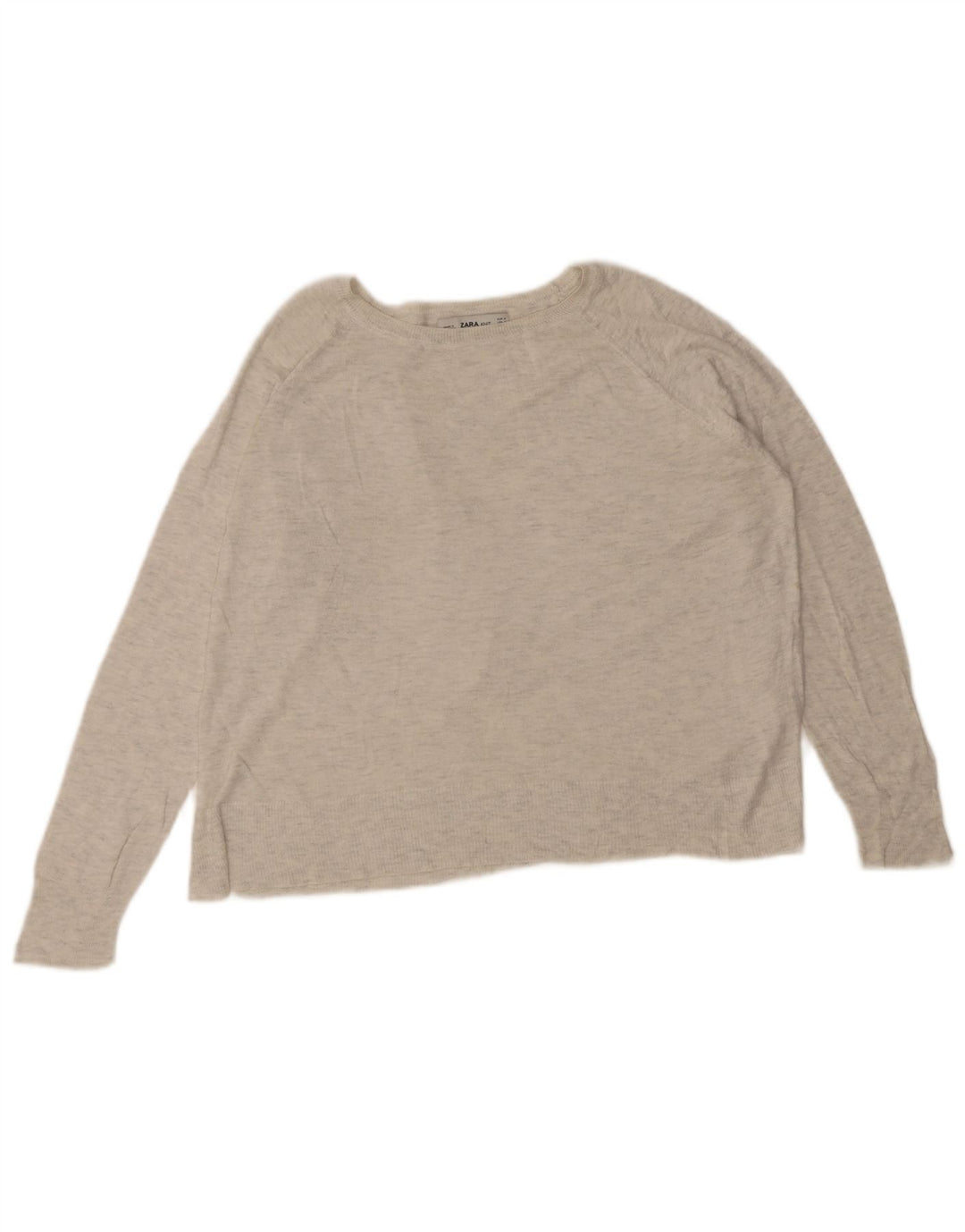 Zara Damen-Pullover mit U-Boot-Ausschnitt, Gr. 14, Mittelgrau