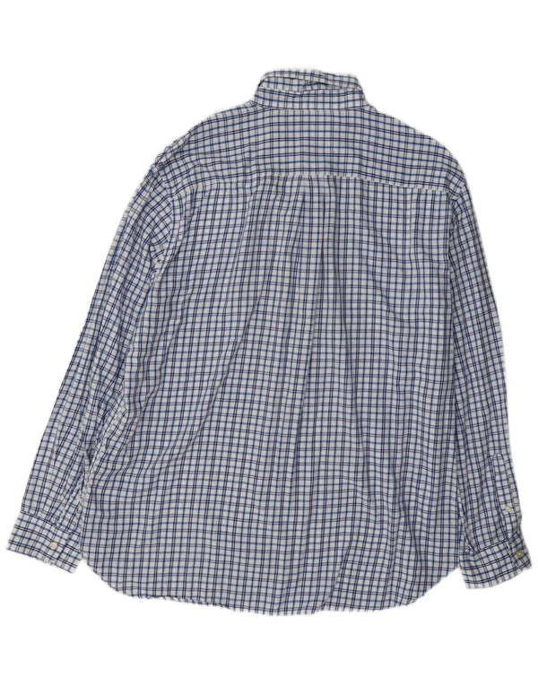 Chaps Herren-Flanellhemd XL, blau kariert, Baumwolle