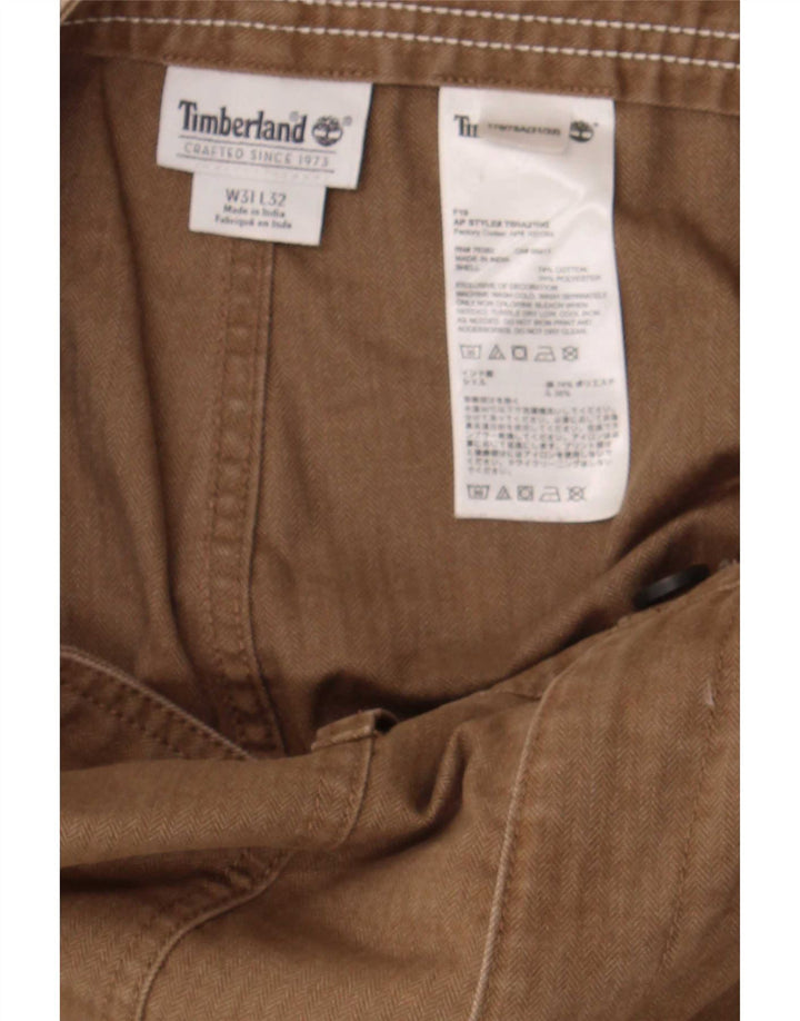 Timberland Herren Slim Cargohose W31 L32 Braune Baumwolle