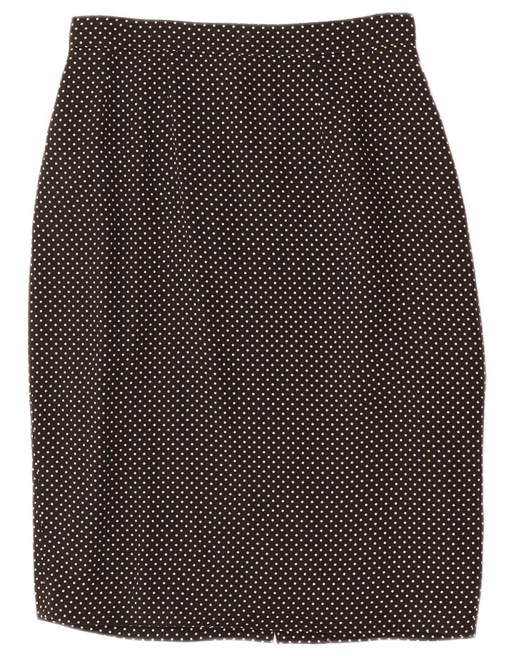 Vintage Damen Bleistiftrock IT 44 Medium W28 Schwarz geflecktes Acetat