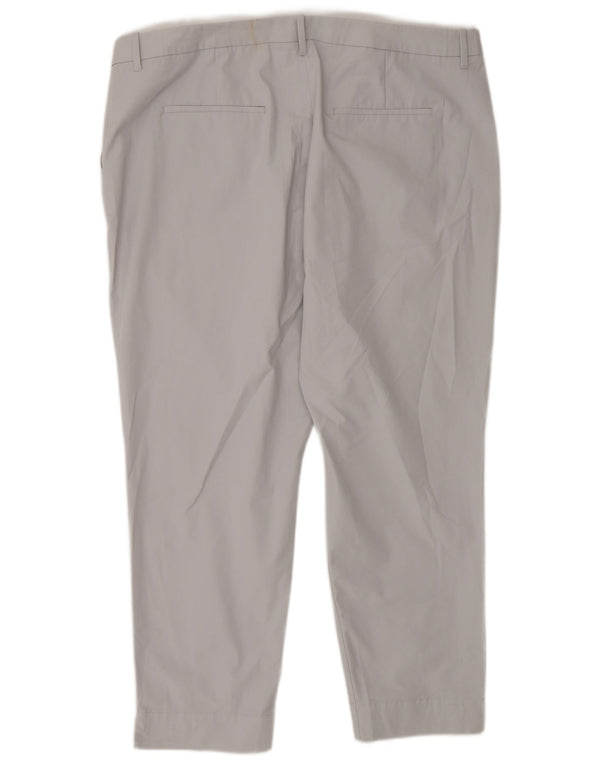 Marks & Spencer Damen Tapered Chinohose UK 20 2XL W40 L27 Graue Baumwolle