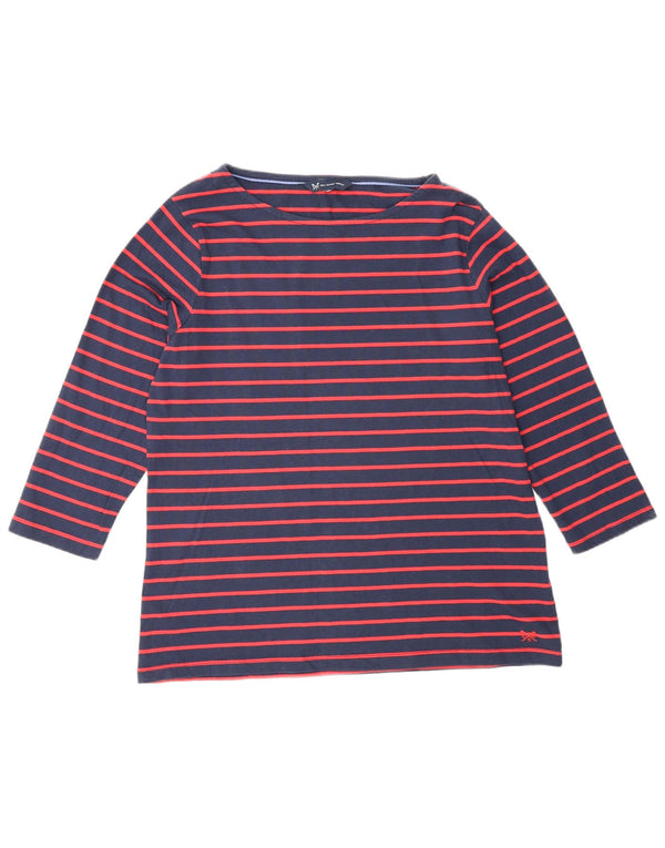 Crew Clothing Damen-Top, 3/4-Ärmel, UK 16, Größe L, rot gestreift, Baumwolle