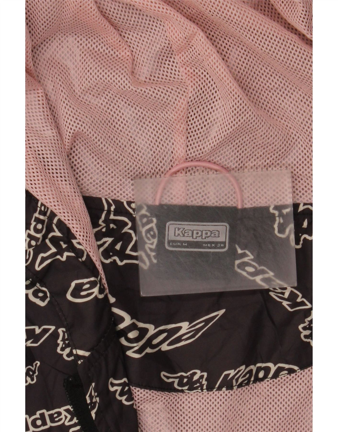 Kappa Damen Übergroßer grafischer Kapuzen-Regenmantel UK 14 Medium Schwarz