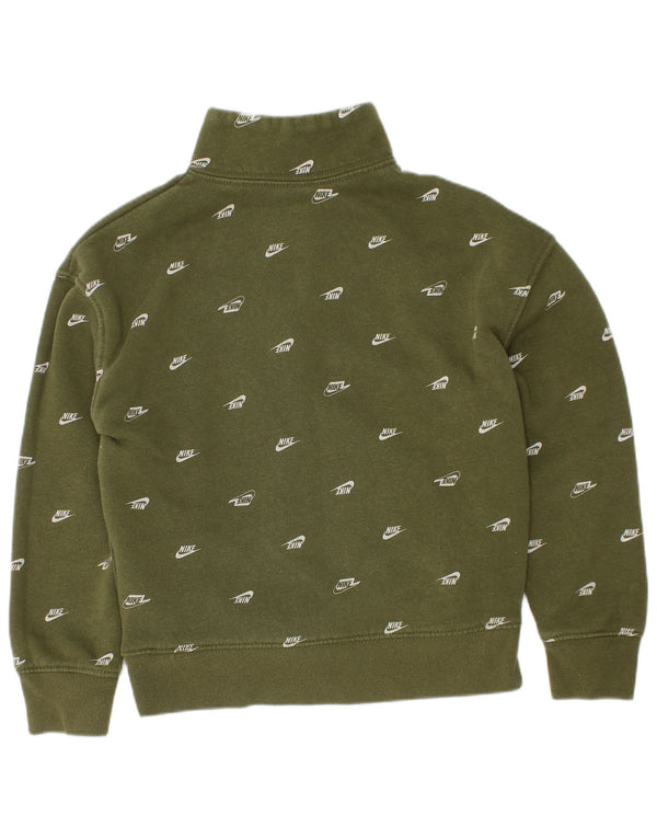 Nike Jungen-Sweatshirt mit Grafik und Reißverschluss am Hals, 3–4 Jahre, XS, Khaki, Baumwolle