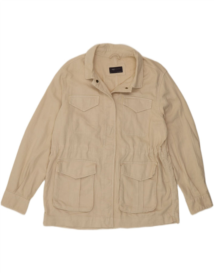 Marks & Spencer Damen Utility-Jacke UK 14 Large Beige Baumwolle